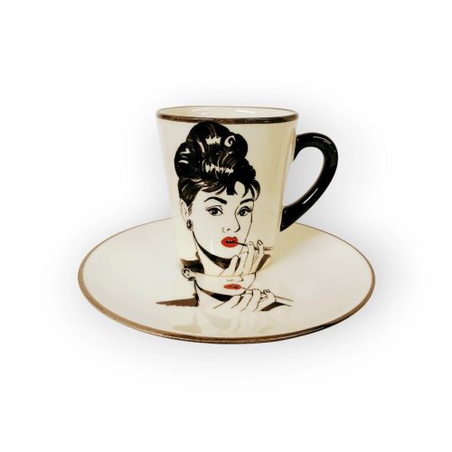 Audrey Hepburn  bögre és reggeliző tányér